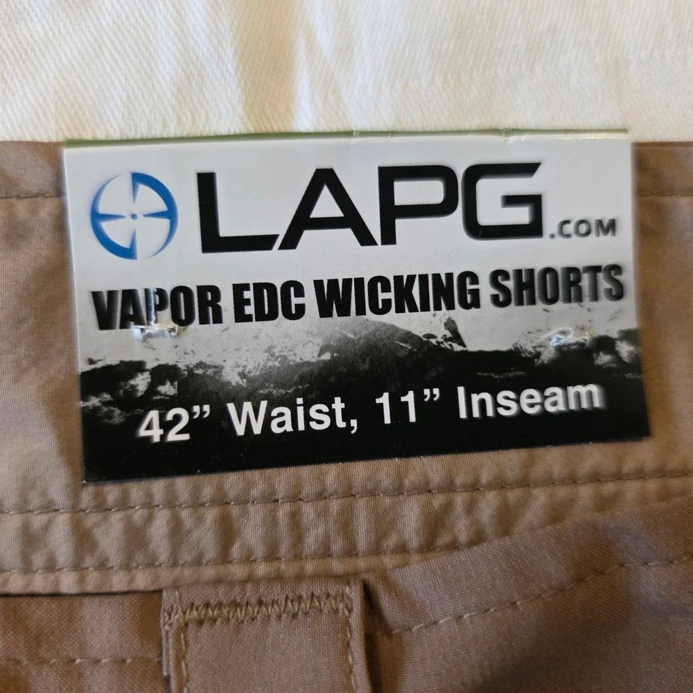 LA Police Gear LAPG Vapor EDC Wicking Shorts Brown Mens 42 HS5007 Cargo Tactical